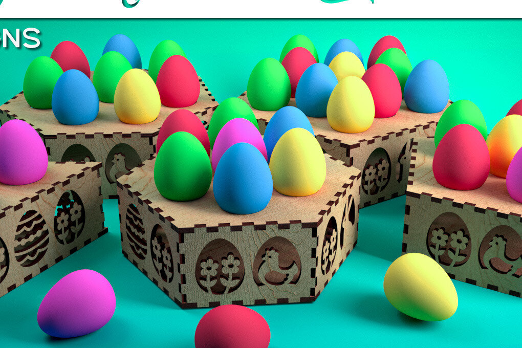 Σετ των 2 Intra απο ξύλο plywood  Χρώμα wenge 3mm-4mm πάχος - Αυγοθήκη με λέιζερ | Καλό Πάσχα Δίασταση 15x15 cm INTRAFABR-69406302