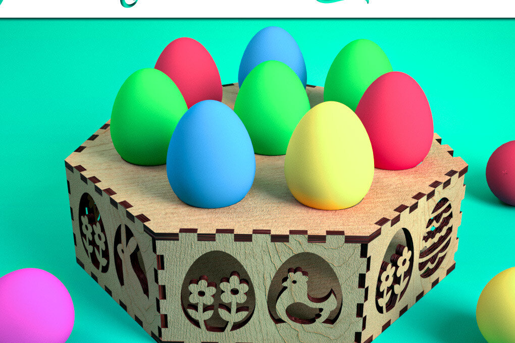 Σετ των 2 Intra απο ξύλο plywood  Χρώμα wenge 3mm-4mm πάχος - Αυγοθήκη με λέιζερ | Καλό Πάσχα Δίασταση 15x15 cm INTRAFABR-111979829