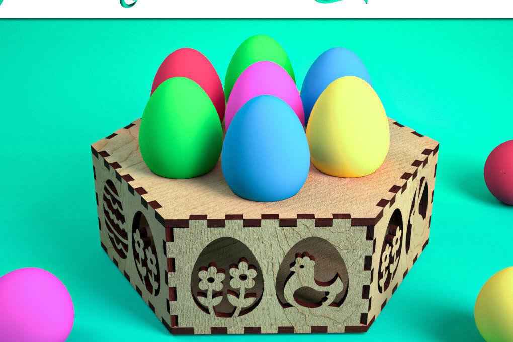 Σετ των 2 Intra απο ξύλο plywood  Χρώμα wenge 3mm-4mm πάχος - Αυγοθήκη με λέιζερ | Καλό Πάσχα Δίασταση 15x15 cm INTRAFABR-111978541