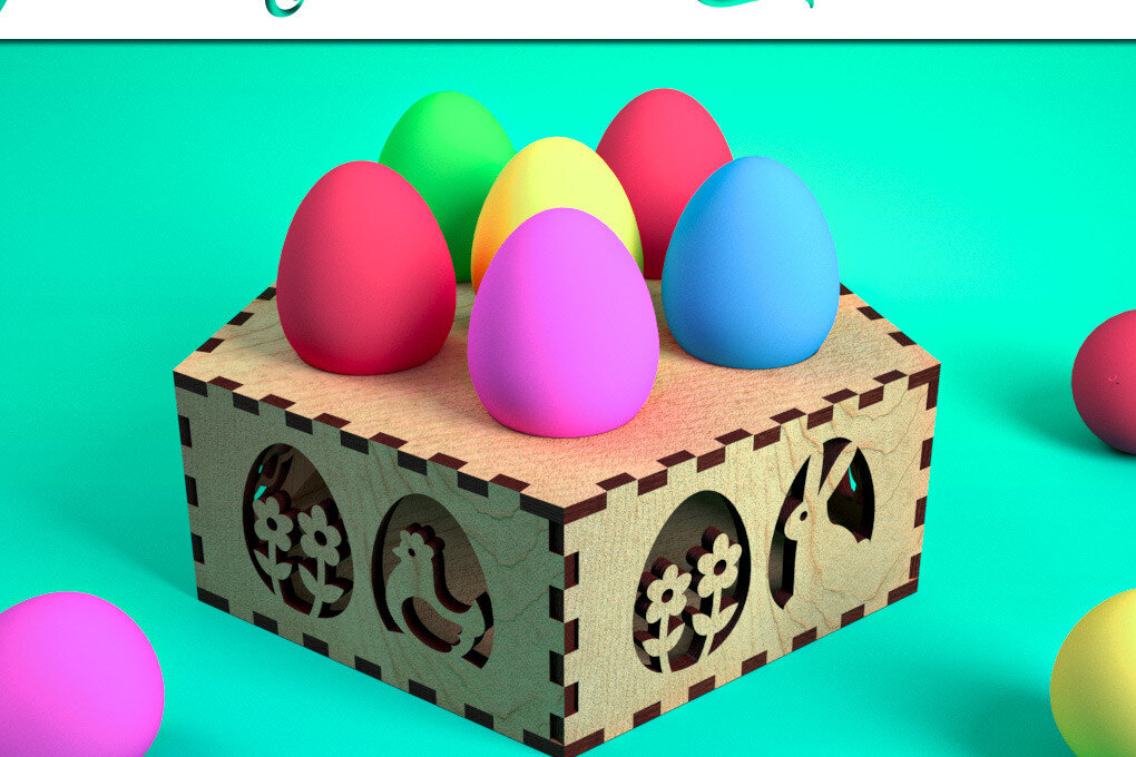 Σετ των 2 Intra απο ξύλο plywood  Χρώμα wenge 3mm-4mm πάχος - Αυγοθήκη με λέιζερ | Καλό Πάσχα Δίασταση 15x15 cm INTRAFABR-111978994