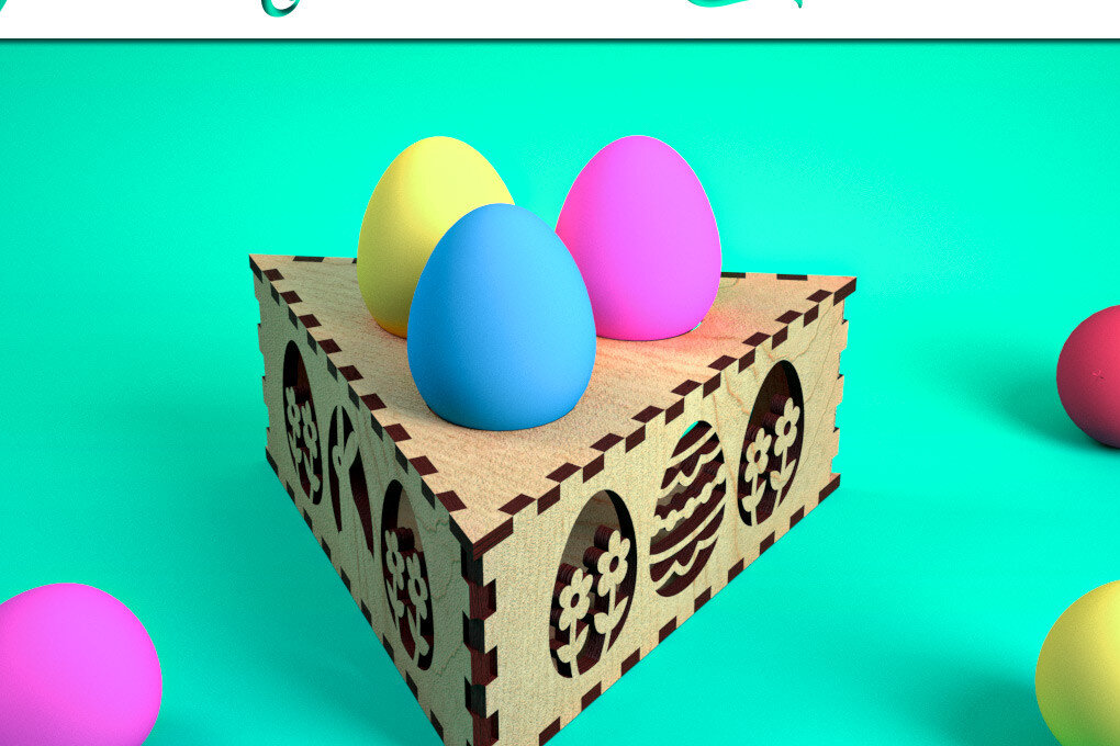 Σετ των 2 Intra απο ξύλο plywood  Χρώμα wenge 3mm-4mm πάχος - Αυγοθήκη με λέιζερ | Καλό Πάσχα Δίασταση 15x15 cm INTRAFABR-111979661