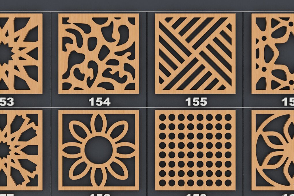 Σετ των 2 Intra απο ξύλο plywood  Χρώμα wenge 3mm-4mm πάχος - Κομψά σχέδια σουβέρ097 Δίασταση 20x20 cm INTRAFABR-91000391