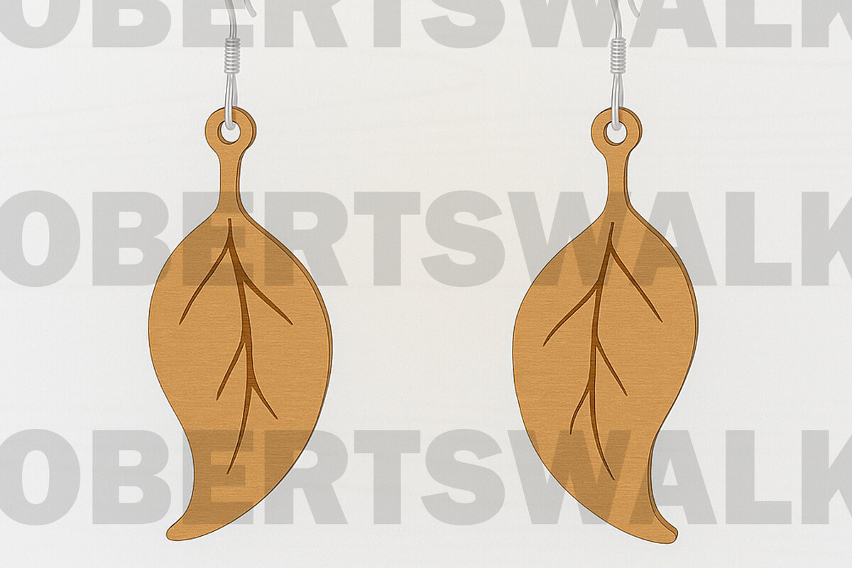 Σετ των 3 Intra απο ξύλο plywood  Χρώμα wenge 3mm-4mm πάχος - Κομψά σκουλαρίκια με κυρτά φύλλα Δίασταση 3x3 cm INTRAFABR-69897823