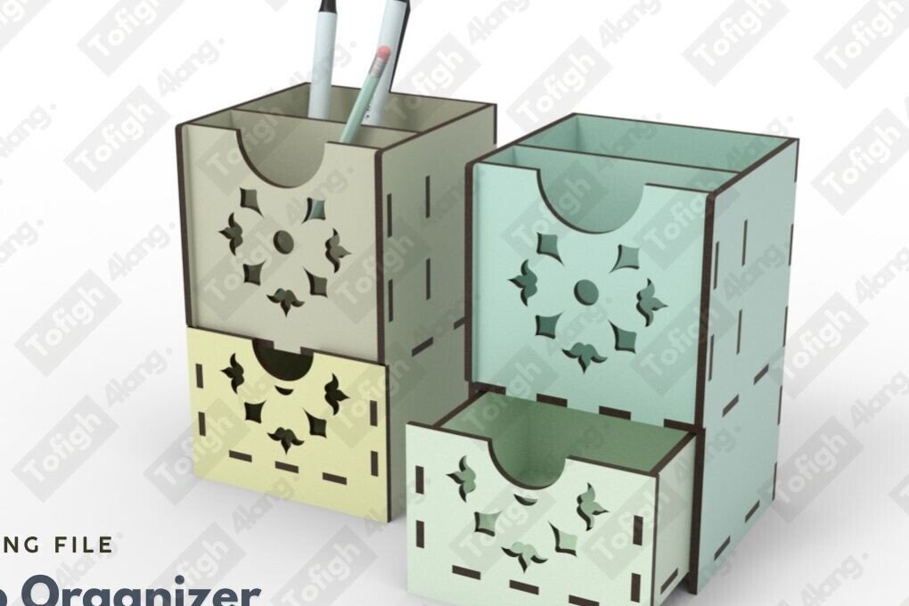 Intra απο ξύλο plywood  Χρώμα wenge 3mm-4mm πάχος - Κομψό Desktop Organizer με λέιζερ Δίασταση 30x20 cm INTRAFABR-24246371