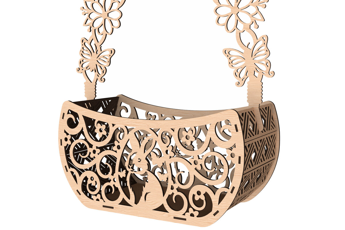 Intra απο ξύλο plywood  Χρώμα wenge 3mm-4mm πάχος - Κομψό πασχαλινό λαγουδάκι καλάθι κοπής με λέιζερ Δίασταση 30x20 cm INTRAFABR-32160131