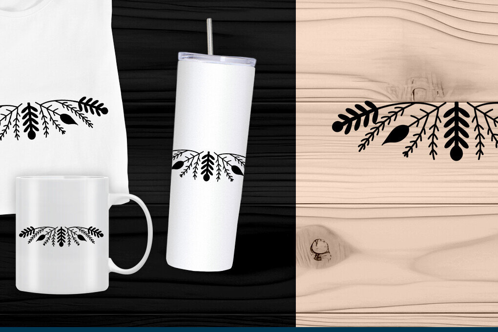 Σετ των 2 Intra απο ξύλο plywood  Χρώμα wenge 3mm-4mm πάχος - Κομψό Floral Border Δίασταση 10x15 cm INTRAFABR-72173780