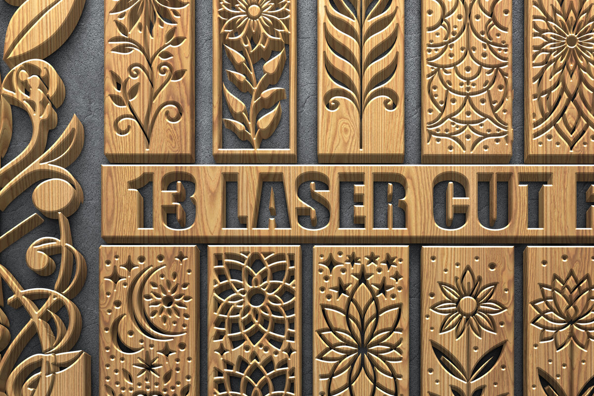 Intra απο ξύλο plywood  Χρώμα wenge 3mm-4mm πάχος - Κομψό σετ πάνελ κοπής με λουλούδια με λέιζερ Δίασταση 3600x5400 cm INTRAFABR-72326136