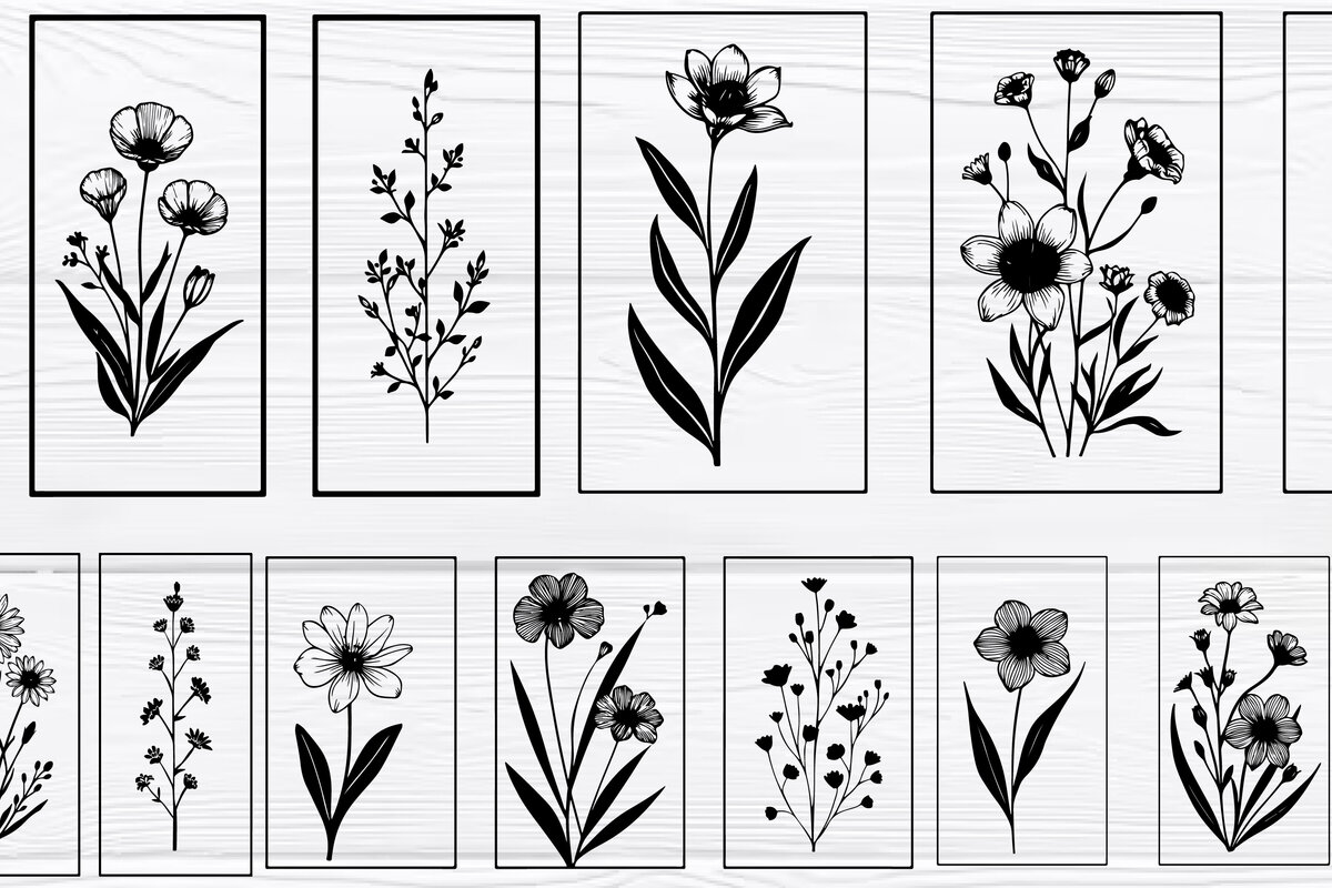 Intra απο ξύλο plywood  Χρώμα wenge 3mm-4mm πάχος - Κομψή δέσμη τέχνης τοίχου με φλοράλ Δίασταση 40x50 cm INTRAFABR-116585633