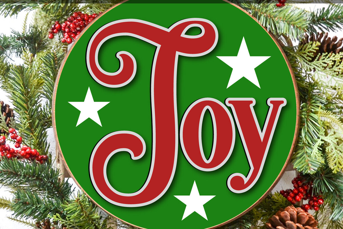 Σετ των 2 Intra απο ξύλο plywood  Χρώμα wenge 3mm-4mm πάχος - Κομψό Joy Χριστούγεννα στρογγυλό σημάδι Δίασταση 4x4 cm INTRAFABR-109284550