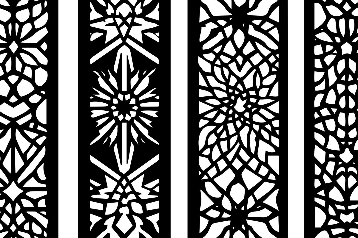 Σετ των 2 Intra απο ξύλο plywood  Χρώμα wenge 3mm-4mm πάχος - Κομψό σχέδιο πάνελ κοπής με λέιζερ Δίασταση 6x6 cm INTRAFABR-104685964