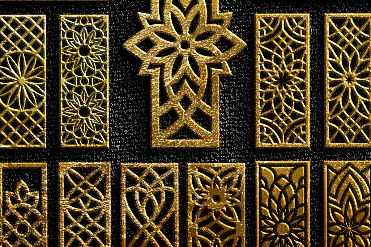 Σετ των 3 Intra απο ξύλο plywood  Χρώμα wenge 3mm-4mm πάχος - Κομψά πάνελ κοπής με λέιζερ Δίασταση 3x3 cm INTRAFABR-123180014