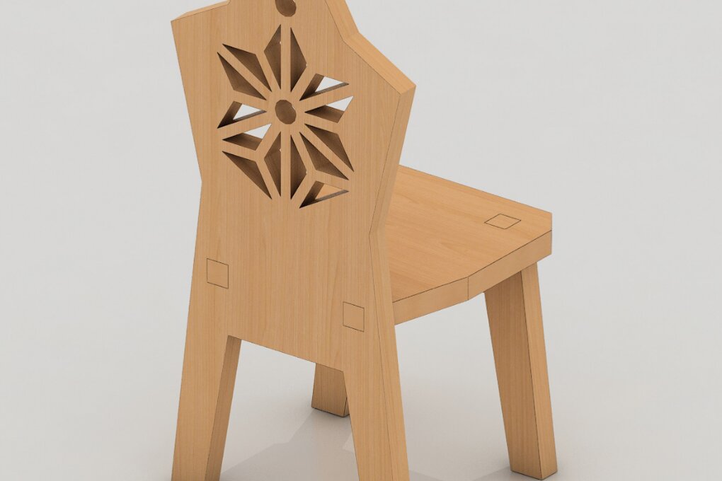 Σετ των 2 Intra απο ξύλο plywood  Χρώμα wenge 3mm-4mm πάχος - Κομψό με λέιζερ καρέκλα τραπεζιού096 Δίασταση 20x20 cm INTRAFABR-94813551