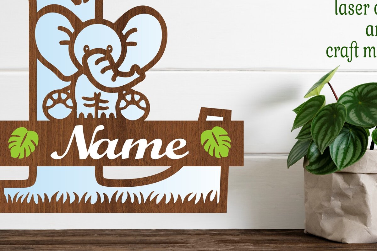 Intra απο ξύλο plywood  Χρώμα wenge 3mm-4mm πάχος - Μονόγραμμα με κεφαλαίο ελέφαντα Γράμμα L Δίασταση 30x20 cm INTRAFABR-97978518