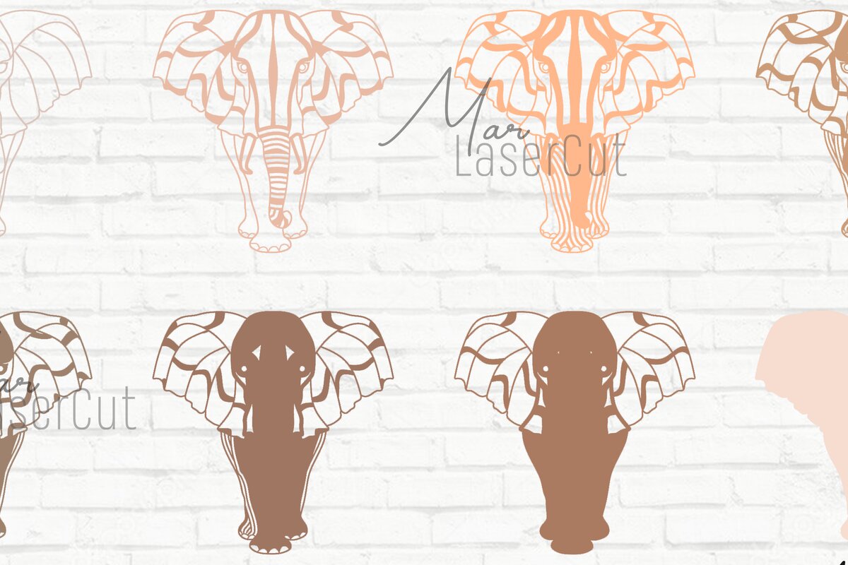 Intra απο ξύλο plywood  Χρώμα wenge 3mm-4mm πάχος - Elephant Fem 3D Multilayer Δίασταση 30x20 cm INTRAFABR-98651951