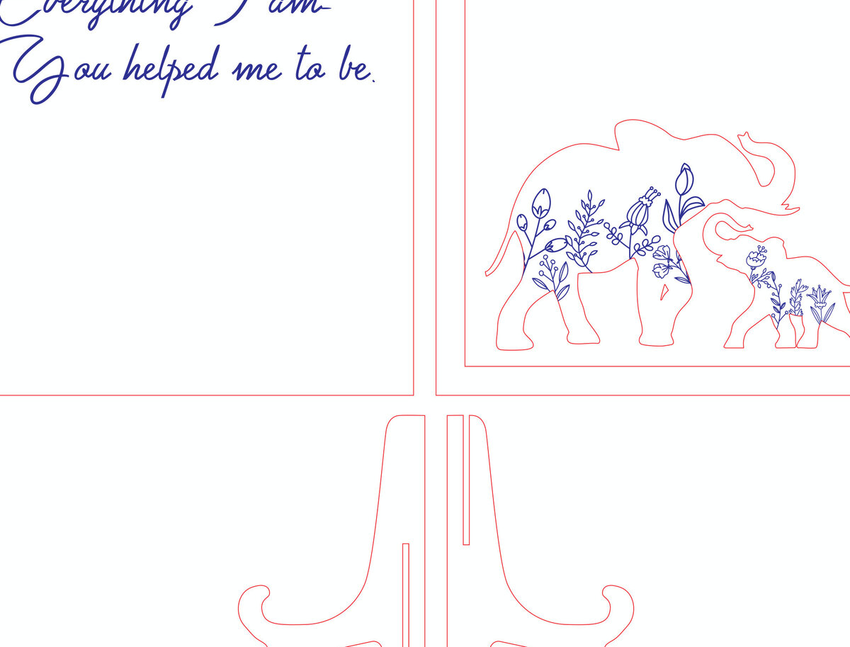 Intra απο ξύλο plywood  Χρώμα wenge 3mm-4mm πάχος - Ελέφαντας μαμά και μωρό σημάδι Δίασταση 30x20 cm INTRAFABR-122587971