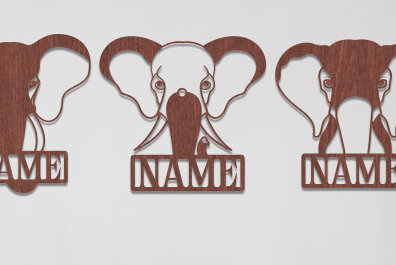 Intra απο ξύλο plywood  Χρώμα wenge 3mm-4mm πάχος - Σήμα ονόματος ελέφαντα Δίασταση 30x20 cm INTRAFABR-99134742