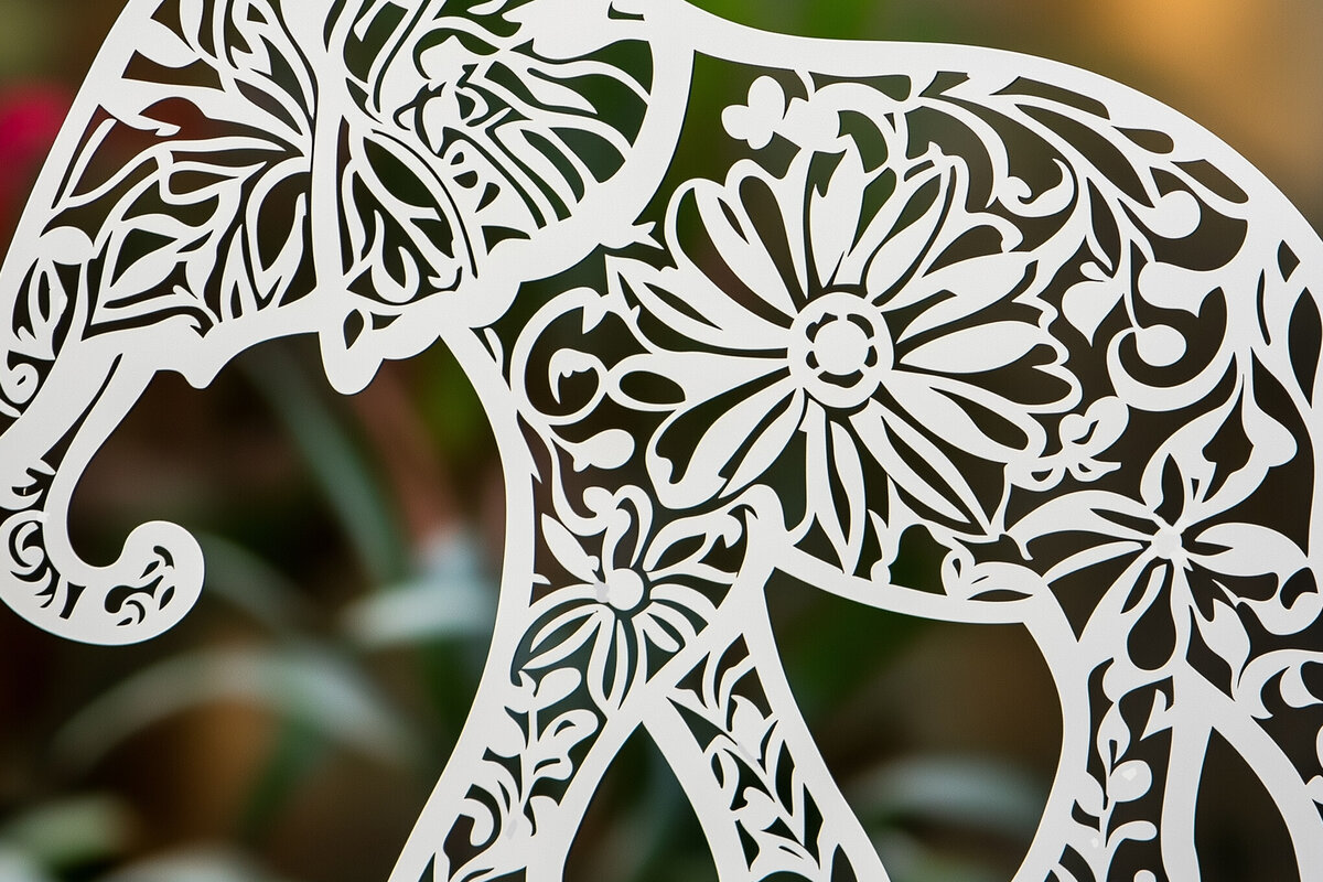 Σετ των 2 Intra απο ξύλο plywood  Χρώμα wenge 3mm-4mm πάχος - Πρότυπο κοπής με λέιζερ κοπής χαρτιού ελέφαντα Δίασταση 10x15 cm INTRAFABR-87160329