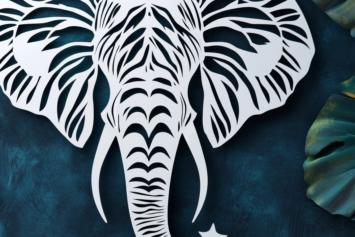 Σετ των 2 Intra απο ξύλο plywood  Χρώμα wenge 3mm-4mm πάχος - Πρότυπο κοπής με λέιζερ κοπής χαρτιού ελέφαντα Δίασταση 10x15 cm INTRAFABR-87250409