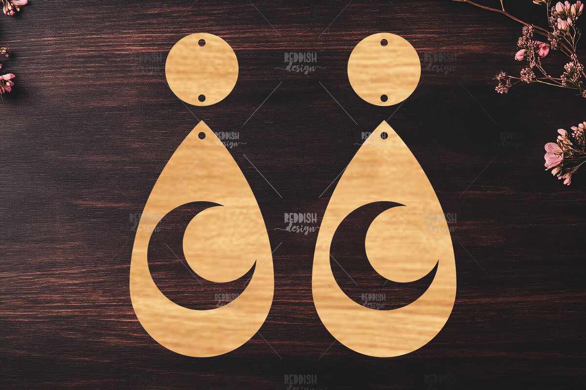 Σετ των 3 Intra απο ξύλο plywood  Χρώμα wenge 3mm-4mm πάχος - Elestial Σκουλαρίκια Δίασταση 3x3 cm INTRAFABR-122587692