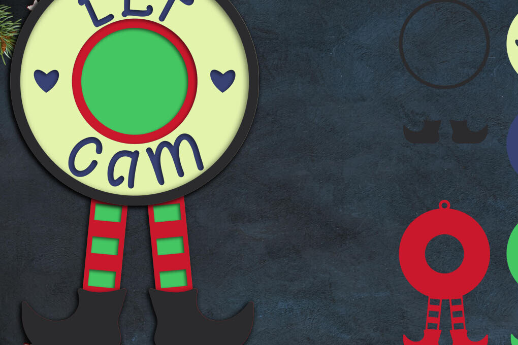 Σετ των 2 Intra απο ξύλο plywood  Χρώμα wenge 3mm-4mm πάχος - Elf Cam , Χριστουγεννιάτικο 3d Layered Decor Δίασταση 8x8 cm INTRAFABR-122676964