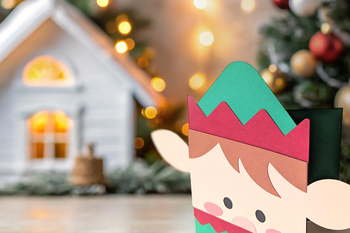 Σετ των 2 Intra απο ξύλο plywood  Χρώμα wenge 3mm-4mm πάχος - Elf Face Layered Paper Card Δίασταση 15x15 cm INTRAFABR-98275000