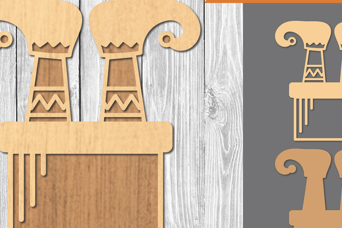 Σετ των 2 Intra απο ξύλο plywood  Χρώμα wenge 3mm-4mm πάχος - Elf Feet Decoration 2 Δίασταση 20x20 cm INTRAFABR-98253808