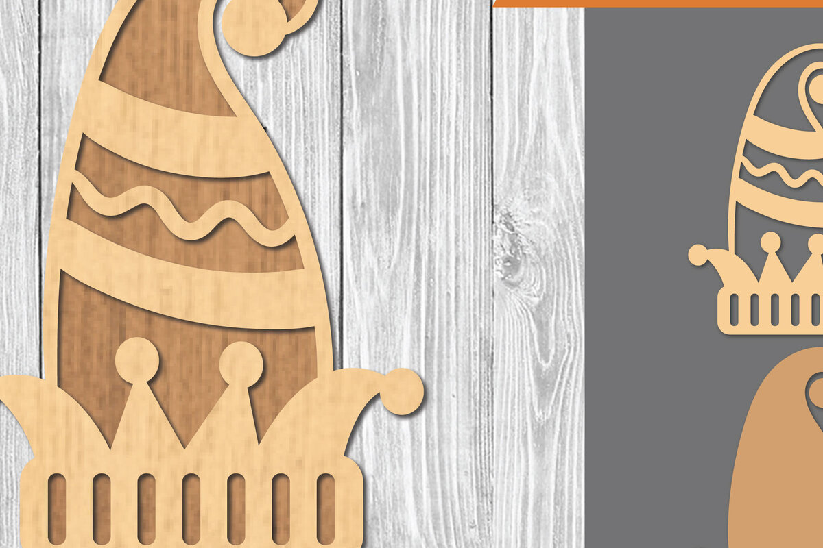 Σετ των 2 Intra απο ξύλο plywood  Χρώμα wenge 3mm-4mm πάχος - Elf Hat Decoration Δίασταση 20x20 cm INTRAFABR-122676982