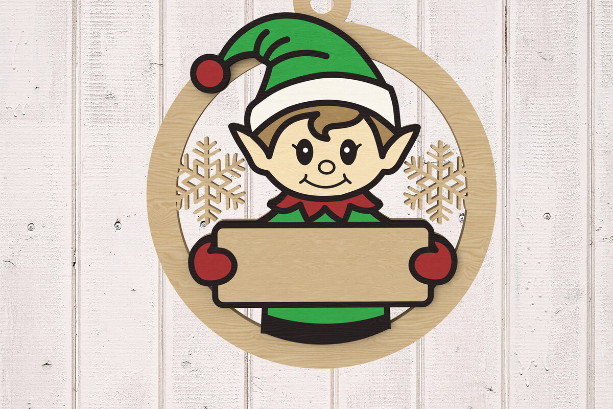 Σετ των 2 Intra απο ξύλο plywood  Χρώμα wenge 3mm-4mm πάχος - κοπής με λέιζερ Ξωτικό στολίδι Δίασταση 6x6 cm INTRAFABR-91289427