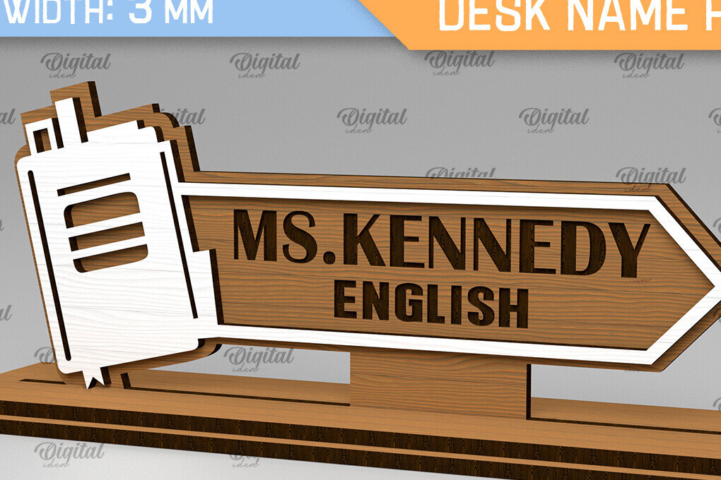 Intra απο ξύλο plywood  Χρώμα wenge 3mm-4mm πάχος - Αγγλικά Teacher Desk Name Plate LaserCut Δίασταση 30x20 cm INTRAFABR-69697157