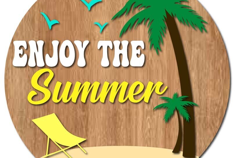 Intra απο ξύλο plywood  Χρώμα wenge 3mm-4mm πάχος - Απολαύστε το Summer Door Hanger Cut File Δίασταση 30x20 cm INTRAFABR-96507120