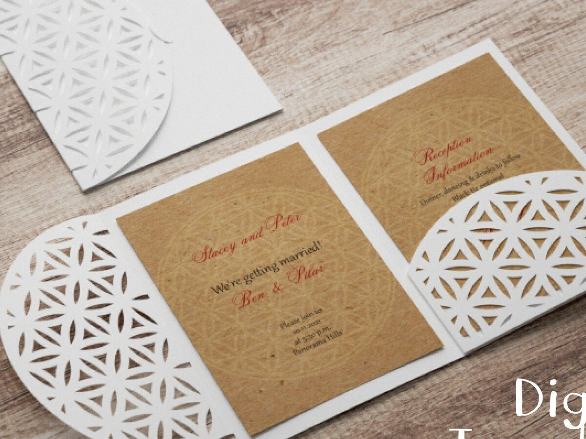 Σετ των 2 Intra απο ξύλο plywood  Χρώμα wenge 3mm-4mm πάχος - Πρότυπο φακέλου Sacred Pattern Δίασταση 20x20 cm INTRAFABR-98048397