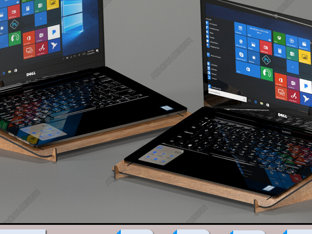 Intra απο ξύλο plywood  Χρώμα wenge 3mm-4mm πάχος - Εργονομική βάση Laptop Αρχεία Laser Κομψά Δίασταση 30x20 cm INTRAFABR-100735959