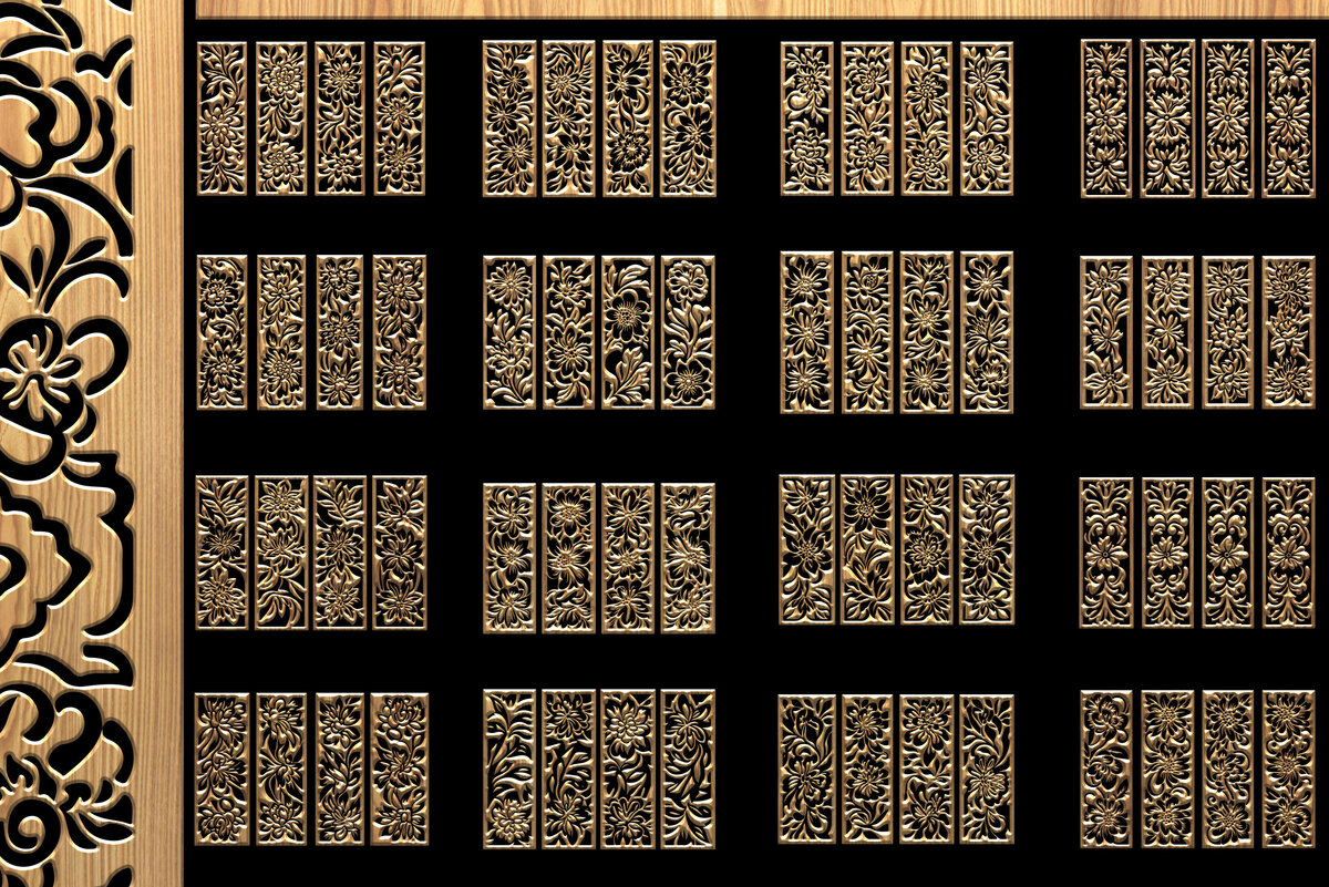 Intra απο ξύλο plywood  Χρώμα wenge 3mm-4mm πάχος - Εξαιρετικά σχέδια κοπής με λέιζερ Δίασταση 3200x7200 cm INTRAFABR-72140231