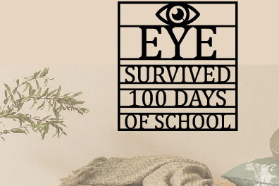 Intra απο ξύλο plywood  Χρώμα wenge 3mm-4mm πάχος - Eye Survived 100 Days of School Laser Δίασταση 40x50 cm INTRAFABR-96221285