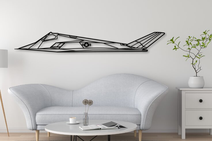 Σετ των 2 Intra απο ξύλο plywood  Χρώμα wenge 3mm-4mm πάχος - F-117 Nighthawk Airplane Dxf Δίασταση 20x20 cm INTRAFABR-96220499