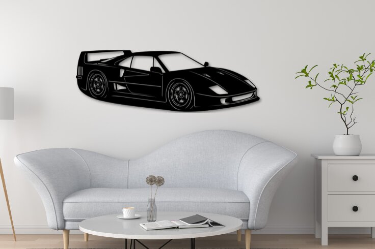 Σετ των 2 Intra απο ξύλο plywood  Χρώμα wenge 3mm-4mm πάχος - F40 Car Silhouette Δίασταση 20x20 cm INTRAFABR-98651417