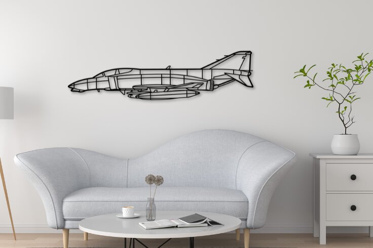 Σετ των 2 Intra απο ξύλο plywood  Χρώμα wenge 3mm-4mm πάχος - F4B Phantom Aircraft Silhouett Δίασταση 20x20 cm INTRAFABR-98651431