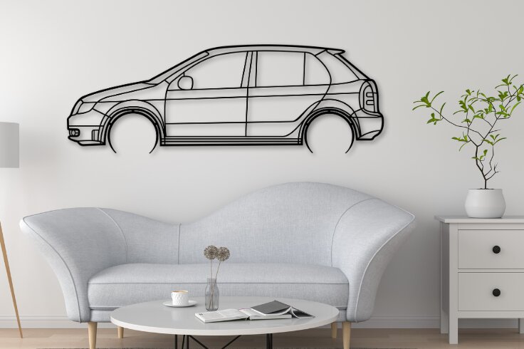 Σετ των 2 Intra απο ξύλο plywood  Χρώμα wenge 3mm-4mm πάχος - Fabia I Car Silhouette Dxf Δίασταση 20x20 cm INTRAFABR-79704037