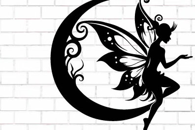 Intra απο ξύλο plywood  Χρώμα wenge 3mm-4mm πάχος - Fairy and Moon Wall Art Δίασταση 40x50 cm INTRAFABR-93710939