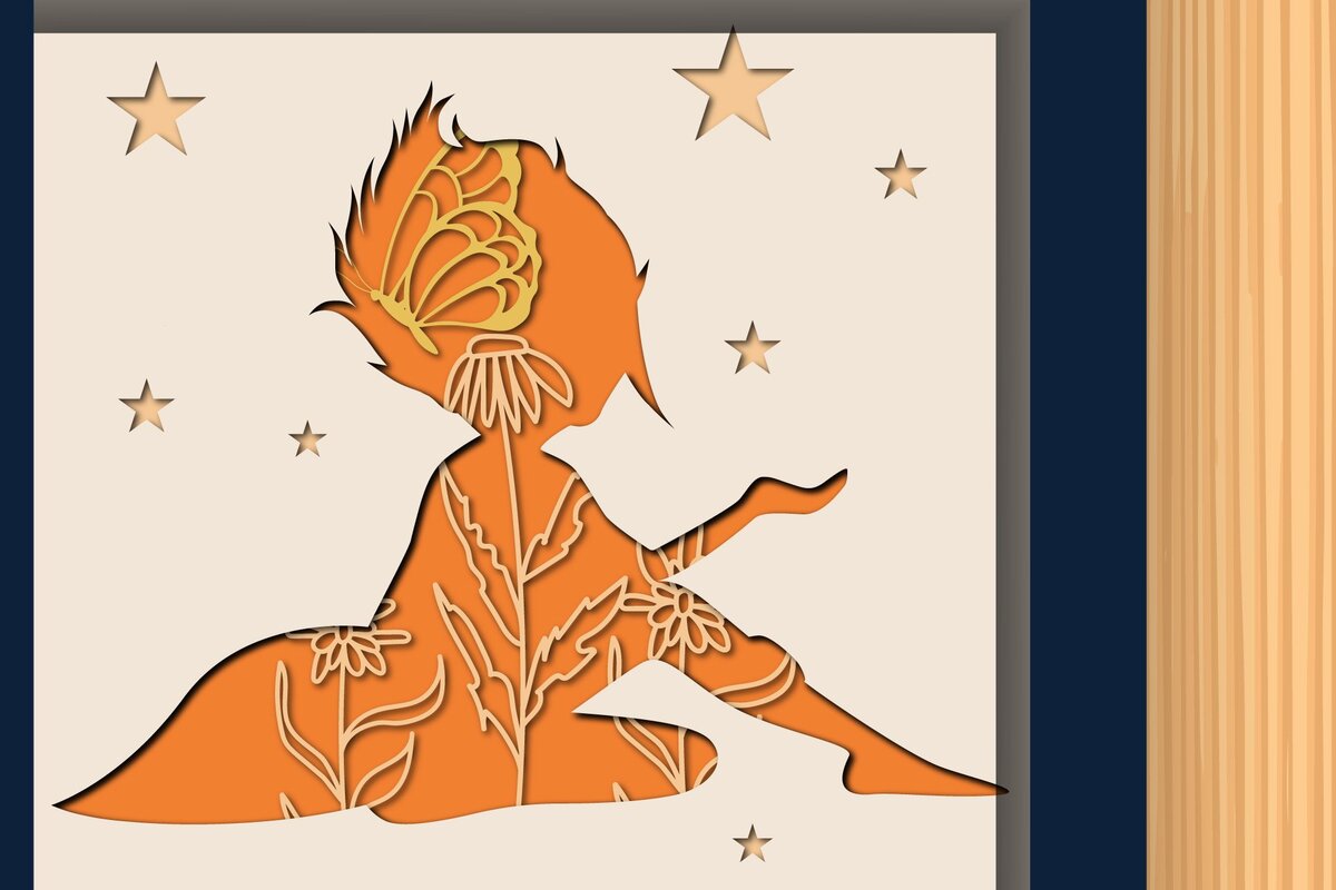 Intra απο ξύλο plywood  Χρώμα wenge 3mm-4mm πάχος - Fairy Butterfly Wild Floral Shadow Box Δίασταση 25x25 cm INTRAFABR-33827486