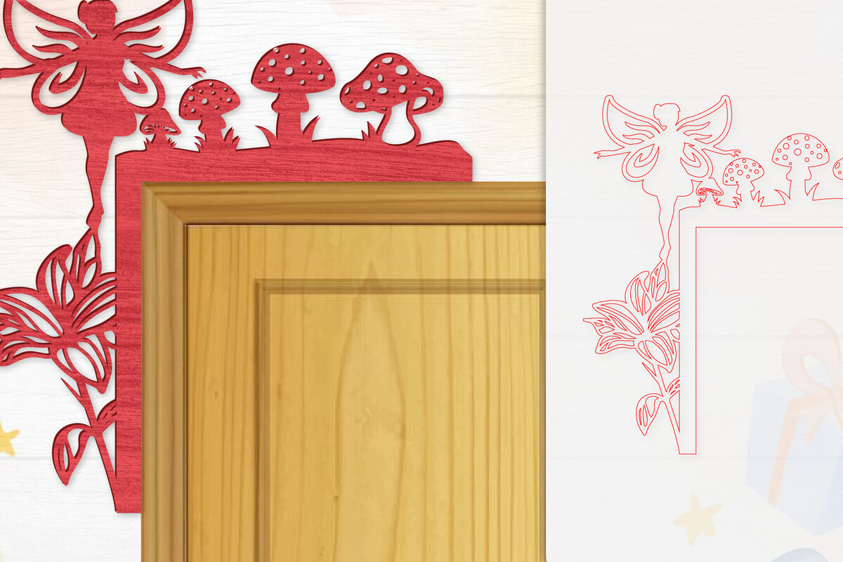 Σετ των 2 Intra απο ξύλο plywood  Χρώμα wenge 3mm-4mm πάχος - Γωνιακή Fairy Door Δίασταση 20x20 cm INTRAFABR-123409418