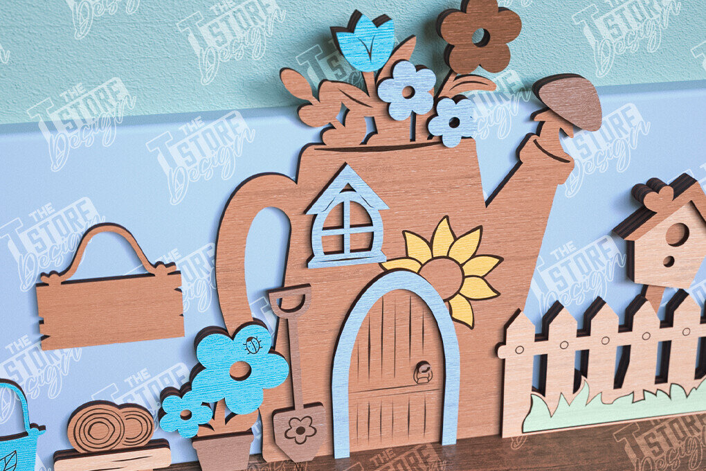 Intra απο ξύλο plywood  Χρώμα wenge 3mm-4mm πάχος - Fairy Garden Door Design Δίασταση 30x20 cm INTRAFABR-94261725