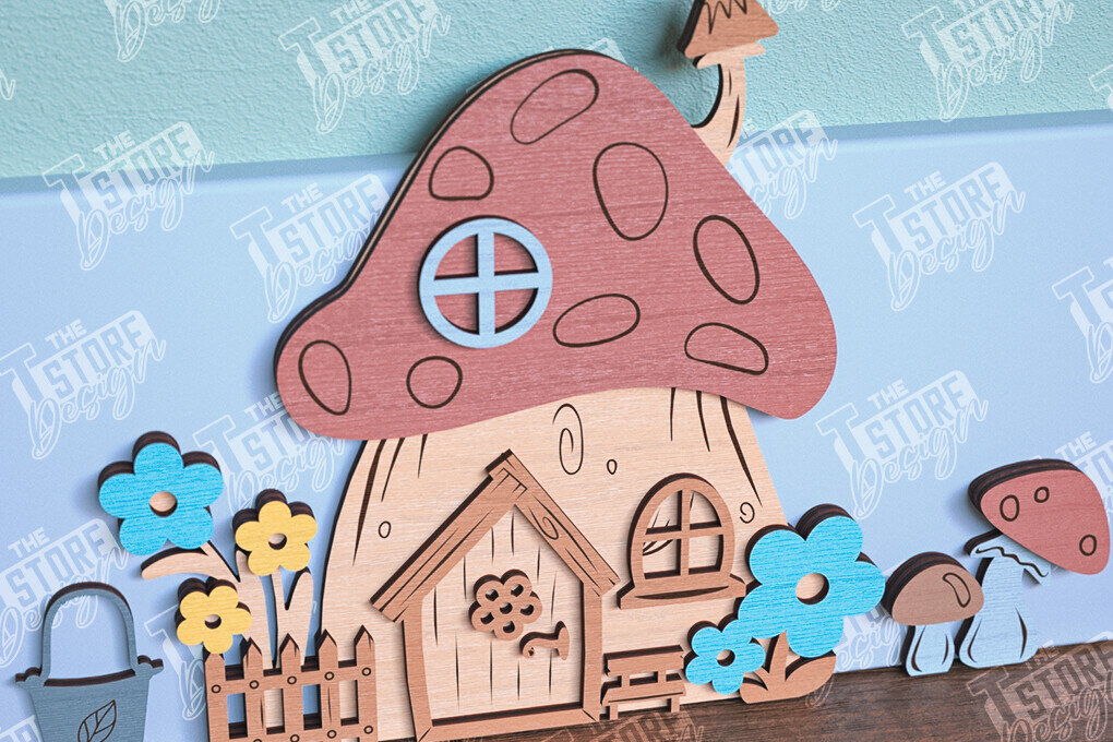 Intra απο ξύλο plywood  Χρώμα wenge 3mm-4mm πάχος - Fairy Garden Door Design Δίασταση 30x20 cm INTRAFABR-85827764