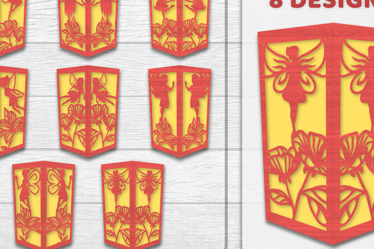 Σετ των 2 Intra απο ξύλο plywood  Χρώμα wenge 3mm-4mm πάχος - Φωτιστικό Fairy Lasercut BNDLES 8 ΣΧΕΔΙΑ Δίασταση 20x20 cm INTRAFABR-88132720