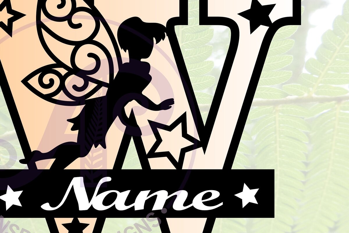 Intra απο ξύλο plywood  Χρώμα wenge 3mm-4mm πάχος - Fairy Letter W Μονόγραμμα Cut Δίασταση 30x20 cm INTRAFABR-67964018