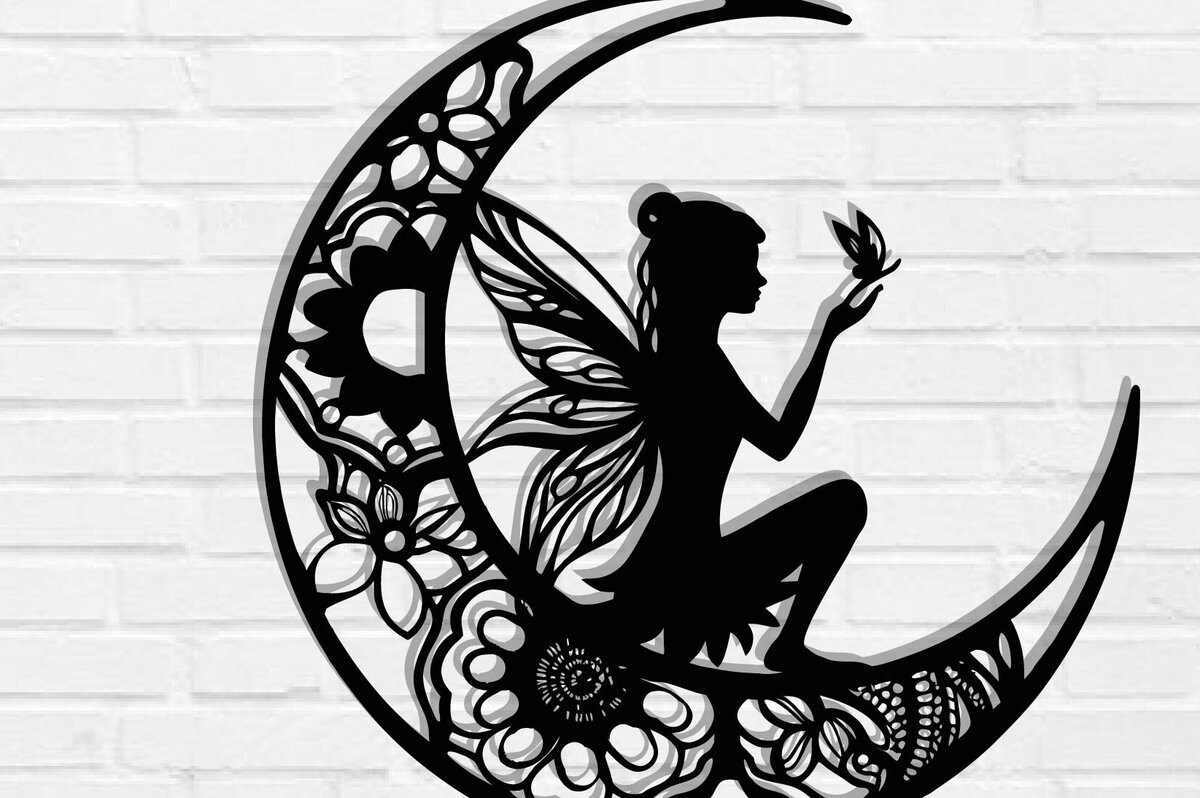 Intra απο ξύλο plywood  Χρώμα wenge 3mm-4mm πάχος - Fairy on the Moon Δίασταση 40x50 cm INTRAFABR-87775588