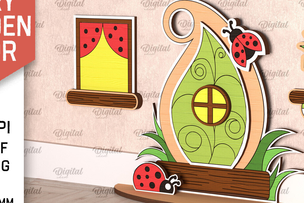 Σετ των 2 Intra απο ξύλο plywood  Χρώμα wenge 3mm-4mm πάχος - Fairy Ξύλινη Πόρτα Κήπου Δίασταση 20x20 cm INTRAFABR-70410039