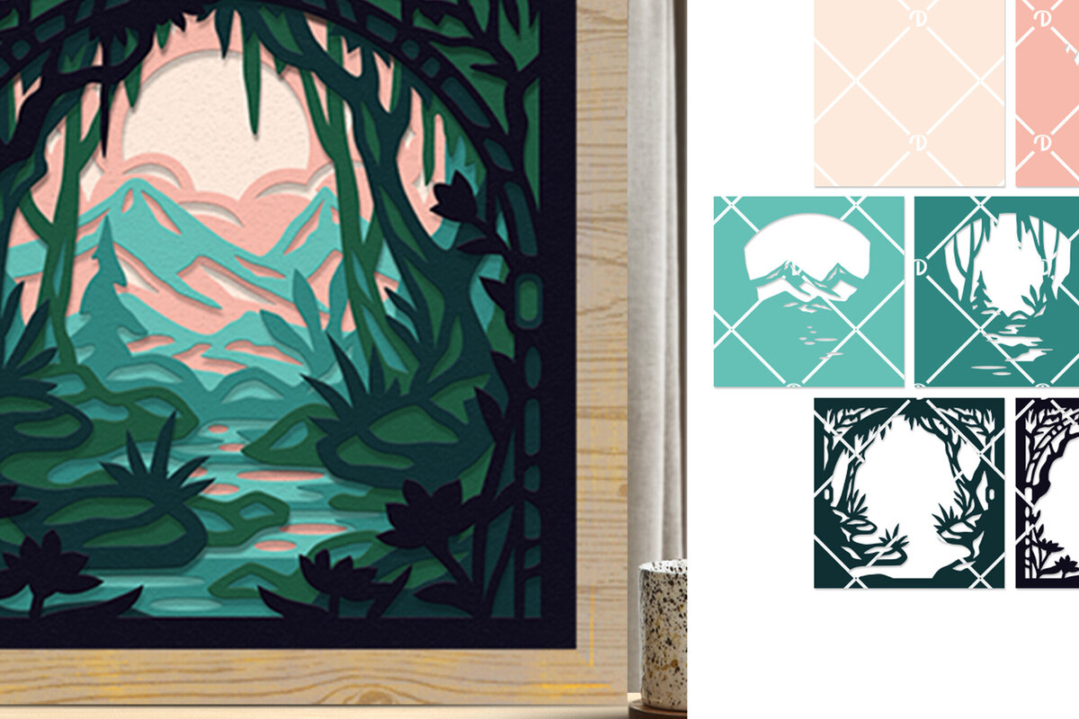 Intra απο ξύλο plywood  Χρώμα wenge 3mm-4mm πάχος - Fairytale Forest 3D Shadow Box Δίασταση 714x714 cm INTRAFABR-70511557