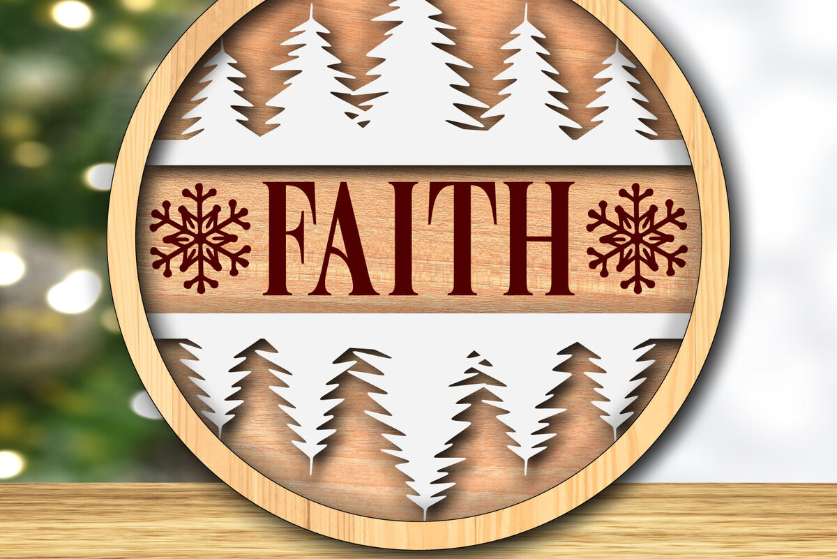 Σετ των 2 Intra απο ξύλο plywood  Χρώμα wenge 3mm-4mm πάχος - Faith-Χριστουγεννιάτικο Στολίδι Δίασταση 6x6 cm INTRAFABR-93576974