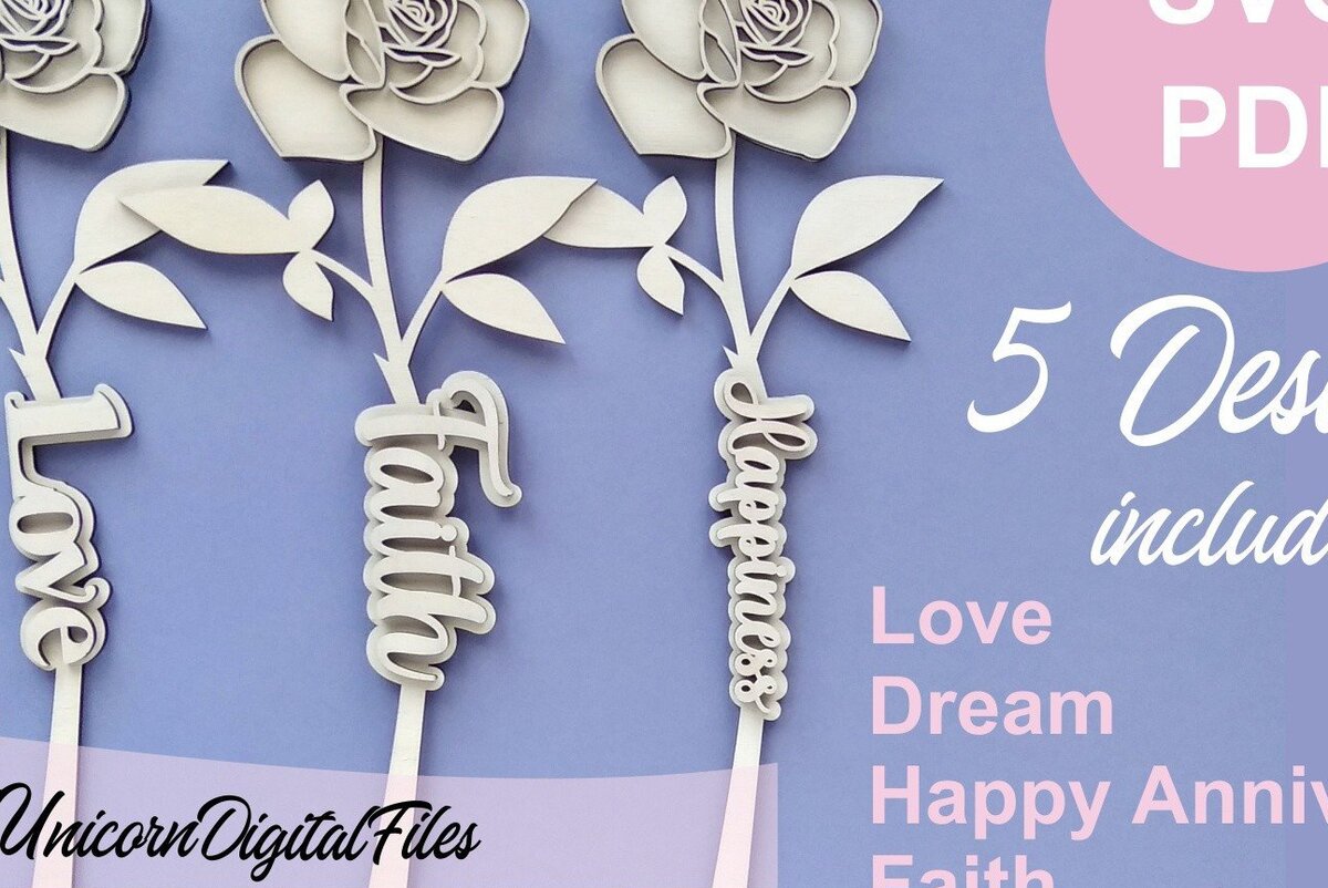 Σετ των 2 Intra απο ξύλο plywood  Χρώμα wenge 3mm-4mm πάχος - Faith Flower , Dream Flower Δίασταση 20x20 cm INTRAFABR-118355049